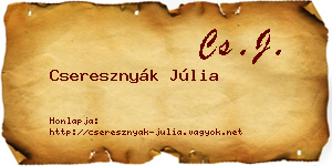 Cseresznyák Júlia névjegykártya